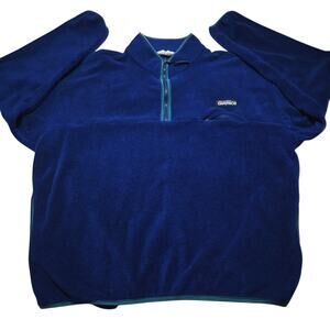 Vintage Campmor Fleece Jacket 1/4 Zip Blue Jacket Mens Size XL Made In USA 80's